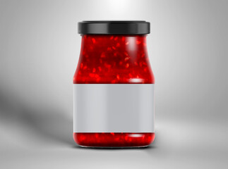 Shaped glass jar mockup isolated on white background  3D Illustration