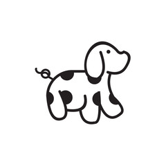 Cute creative dog logo design template vector image