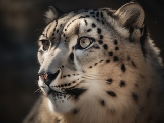 Stunning Snow Leopard Portrait, AI Generated Generative AI