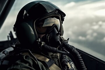 fighter plane pilot and fighter, military plane pilot, generative AI.
