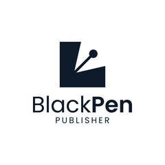 Unique logo combination of pen and black color. It is perfect for copy writing companies and publishers.