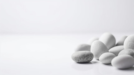 Fototapeta na wymiar Spa stones on white background. AI Generative