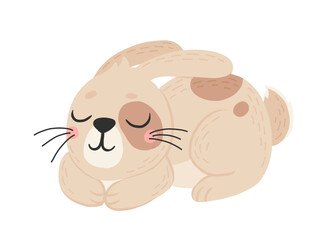 Icon of cute rabbit in cartoon style. Bunny pet silhouette. Hare and rabbit colorful illustration for childrens book, postcards and posters.