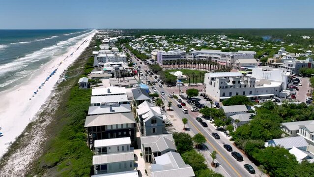 Seaside Beach Florida Fast Aerial Pullout