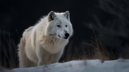 Obraz na płótnie Canvas Arctic Wolf Majesty: Stunning Shot AI Generated