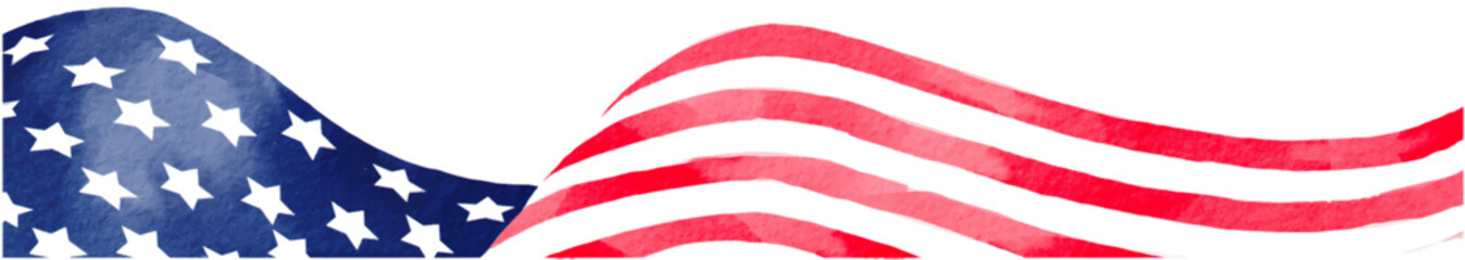 USA flag with watercolor  brush paint textured. Vector illustration  © Only Flags