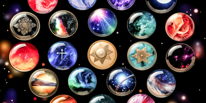 An image was created to showcase a balancing of astrology and branding - generative ai