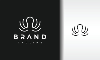 simple octopus line logo