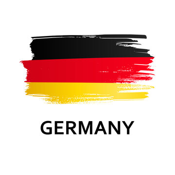 Flag of Germany isolated on white background. Hand-drawn illustration. 
