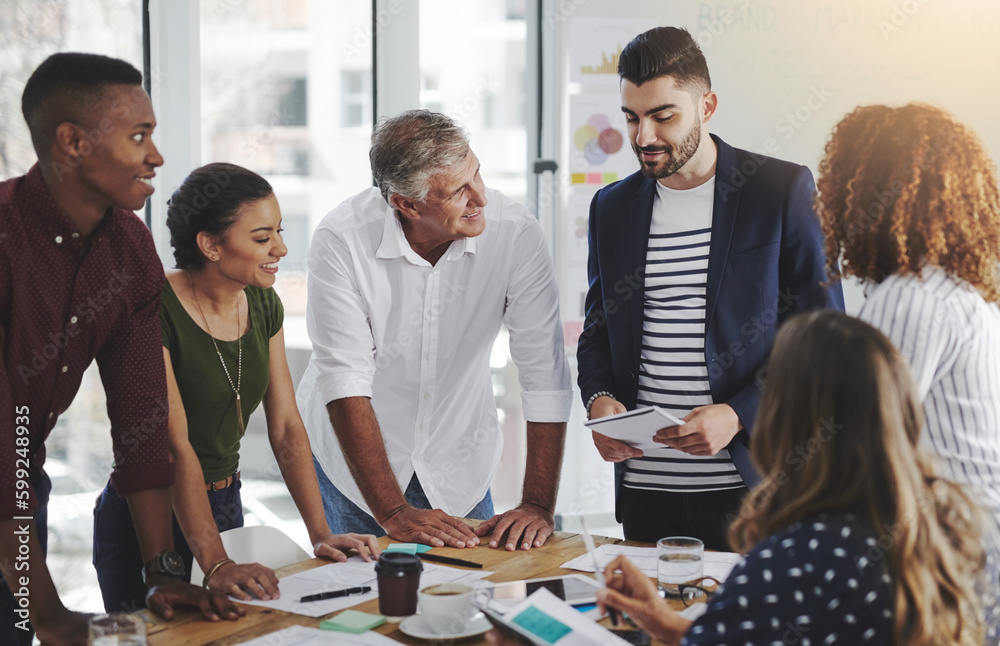 Aufkleber Do not put limitations on your ability to create. creative employees working in a modern office.