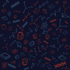 Back to school seamless pattern. Vector background