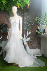 Bride wedding dress vintage style in studio