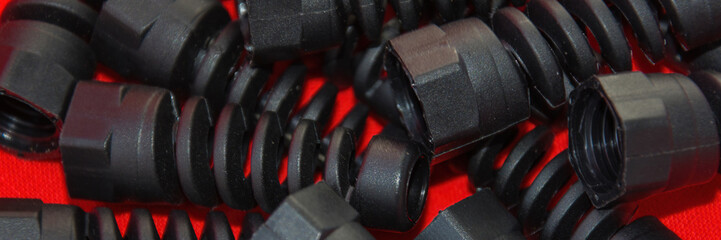 Black plastic and rubber parts of automotive manufacturing by high precision mold injection in the...