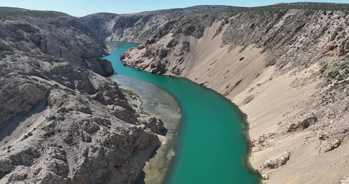 wild canyon meandering river Zrmanja, Croatia