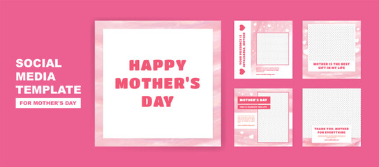 Social Media Post Design Template for Mother's Day. Celebrating Mother's Love and Role in Our Lives.