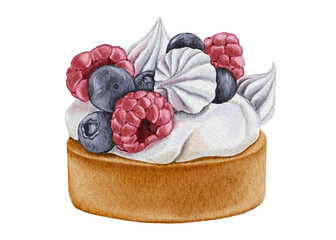 Watercolor dessert Illustration Transparent background Png Berries 