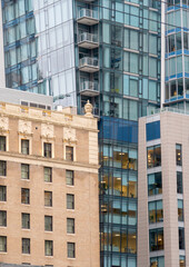 Modern and historical buildings in downtown of Vancouver