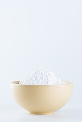 White powdered tapioca starch in a bowl.