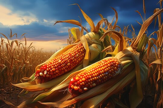 a picture of corn on the cob in a field as an example Generative AI