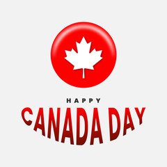 Happy Canada Day, with Canada flag, 1st july day
