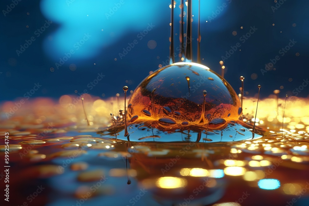 Canvas Prints background with drop of water 3d render