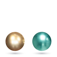 Set of colorful round vector spheres or balls with reflective shiny dimensional surfaces for celebrating Christmas New Year. Vector illustration. eps 10