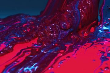 Glitter fluid flow. Shimmering texture. Fantasy waterfall. Fluorescent blue purple color particles holographic abstract background for intro. Shot on RED Cinema camera