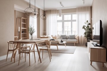 Fototapeta premium interior background architecture floor window home living white house wall design carpet generative ai. Generative AI.