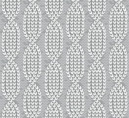 Small knit braids texture. Seamless pattern. Vector illustration.