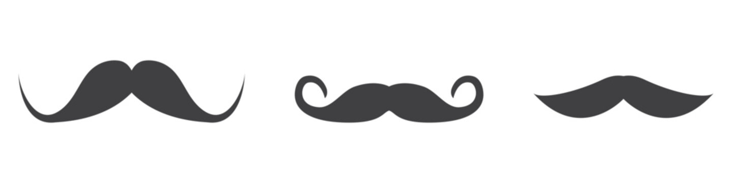 Black silhouettes mustaches set. vector illustration