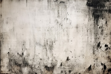 Obraz premium Aged texture background. Dirty paper. Old distressed wall. Black ink grain stains on white worn rough grunge abstract surface with free space