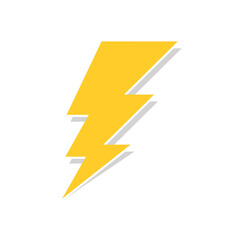 Lightning Bolt Vector Icon Illustration. Thunderbolt Flat Icon