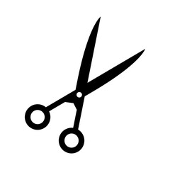 scissors cut icon black sillhouette