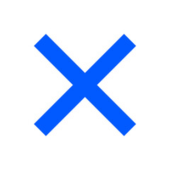 青色の掛け算記号（バツ・X）