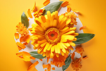 Calendula is a flower anti-inflammatory, anti-bacterial, to soothe and heal dry, good for undergoing cancer treatment by generative AI.