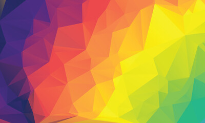 Rainbow Color Polygon Background Design, Abstract Geometric Origami Style With Gradient