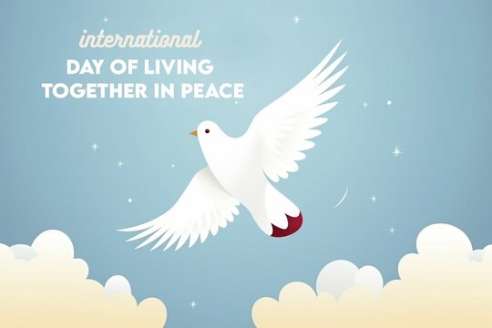 International Day of Living Together in Peace. dove of peace. genarative ai