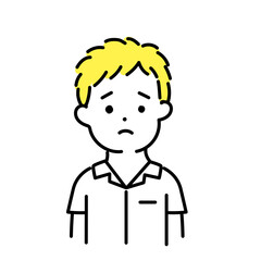 かわいい人物のイラストシリーズ _ 男性の学生 _ 困る　