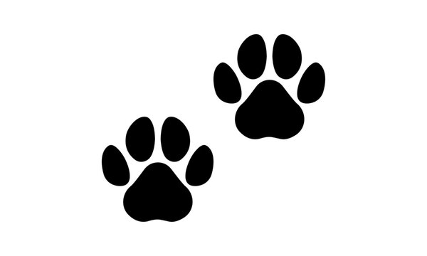 dog paw vector footprint icon french bulldog cartoon character symbol illustration doodle design