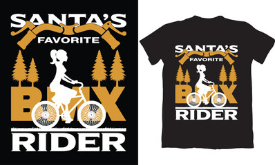 SANTA'S FAVORITE BMX RIDER-BMX BIKE T-SHIRT DESIGN GRAPHIC
