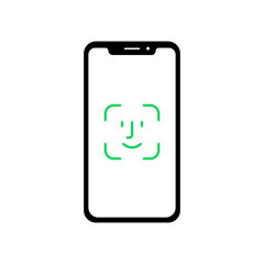 Face id on mobile device. Vector illustration