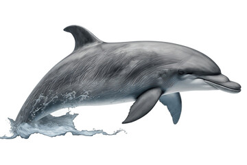 Isolated 3D Rendering of Dolphin on Transparent Background, Generative Ai