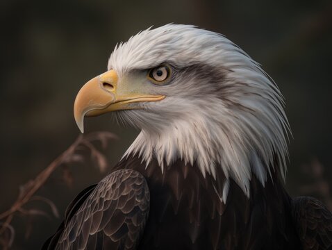 Stunning Eagle in Nature Scene: AI Generated Generative AI