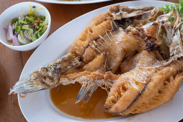 Deep-fried Sea Bass with Fish Sauce