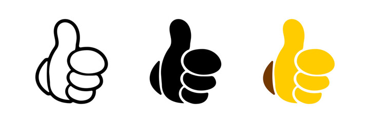 Thumb up collection. Like vector icon. Vector illustration