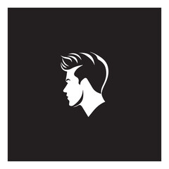 man hairstyle logo design vector graphic symbol element 