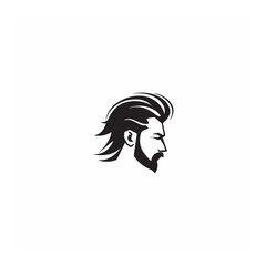 man hairstyle logo design vector graphic symbol element 