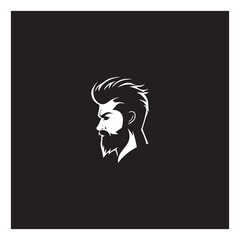 man hairstyle logo design vector graphic symbol element 