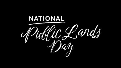 National Public Lands Day Animated Text. 4k Video Greeting Card. Gift Card.