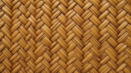 Closed up of wood rattan texture background. Generative AI.